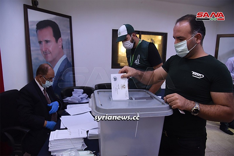 Syrians casting votes in Parliament Elections 2020