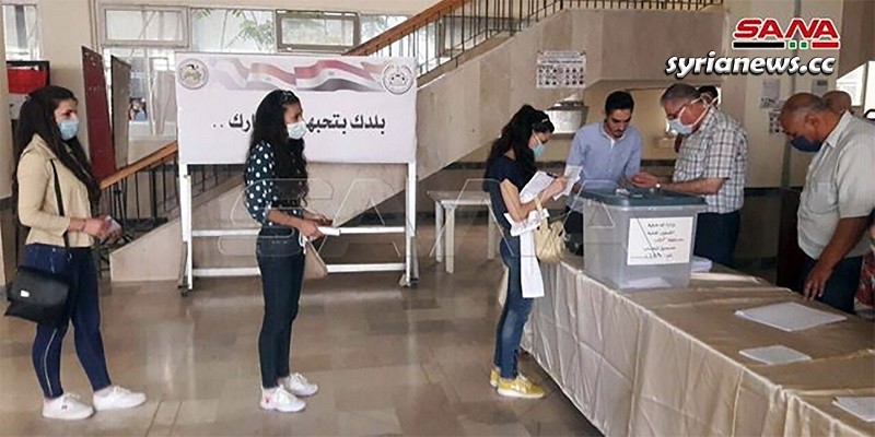 Syrians casting votes in Parliament Elections 2020