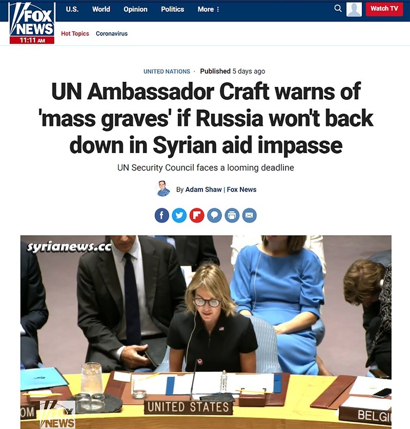 Trump UN Ambassador Kelly Craft warns of Mass Graves in Idlib