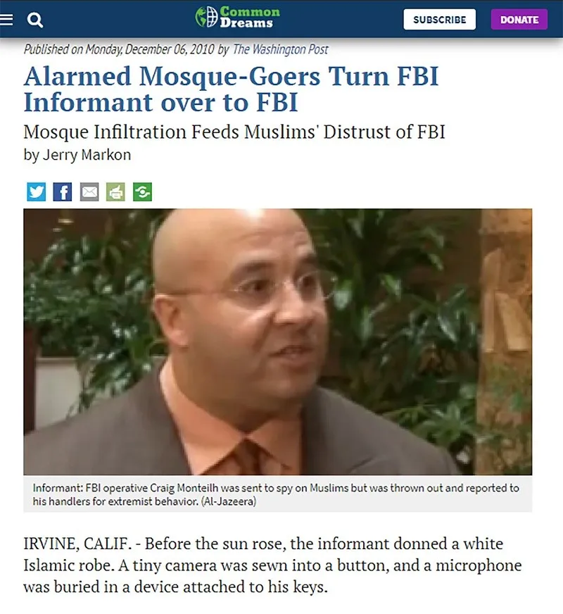 FBI planted extremist at a mosque to recruit Jihadists