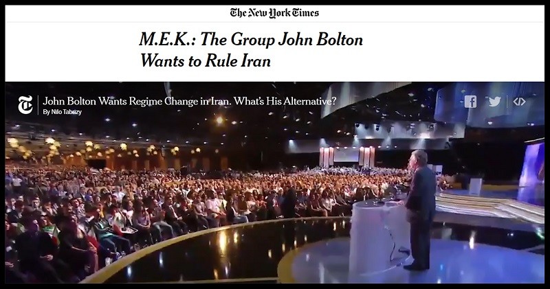 New York Times Criticize John Bolton anti Iran MEK Group