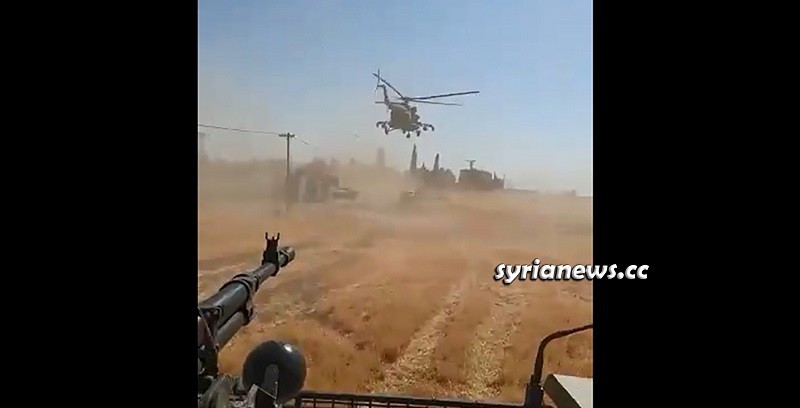 Russian helicopter dusts away Trump forces convoy northeast of Syria
