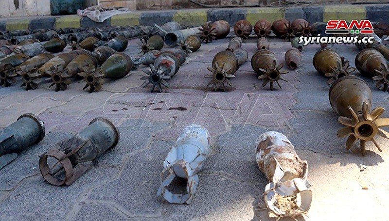 Weapons and munition left behind by US-sponsored ISIS terrorsits in Deir Ezzor, Syria