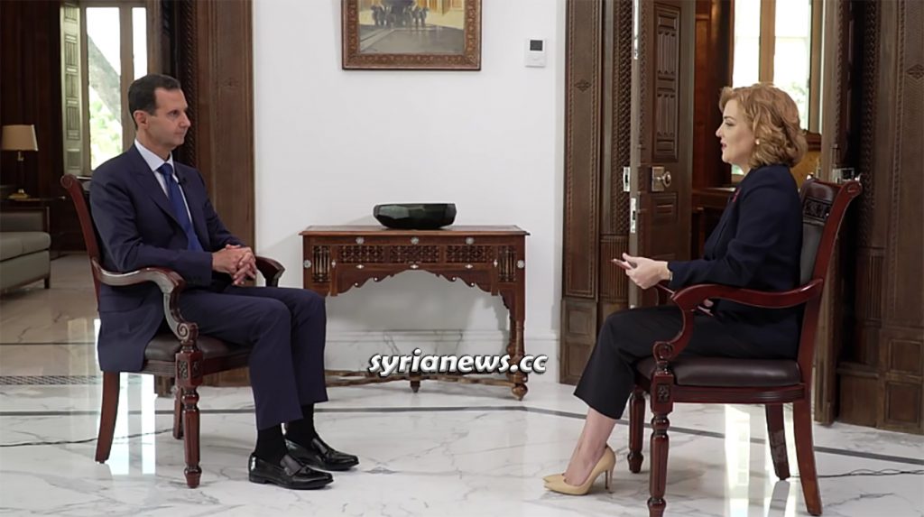 Syria President Bashar Assad interview with Russia Ministry of Defense Zvezda Channel