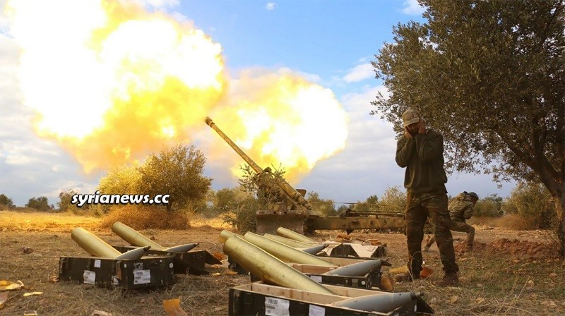 Erdogan terrorists shell with artillery north Syria - archive