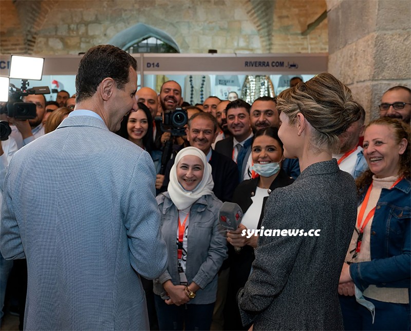 President Bashar Assad and First Lady - Damascus Exhibition