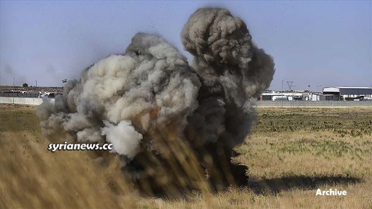Landmine explosion in Syria - Archive photo - انفجار لغم أرضي سورية