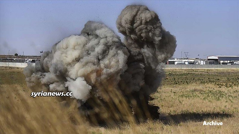Landmine explosion in Syria - Archive photo - انفجار لغم أرضي سورية