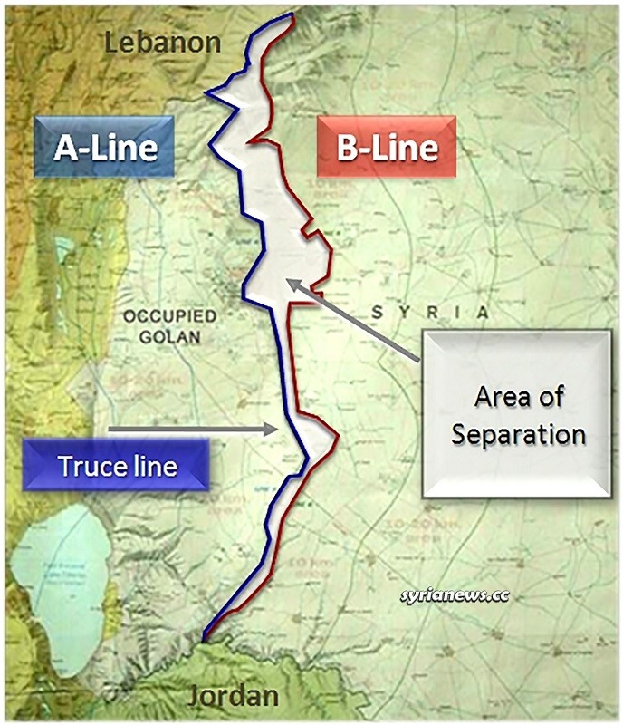 Syria Golan - Israel Map of Area of Separation UNDOF deployment
