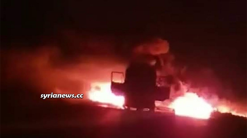 NATO ISIS terrorist attack on buses on Salamiyah - Ithriyah road in Hama