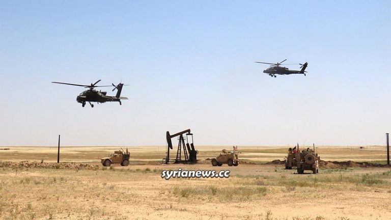 US army helicopter UH-60 Black Hawk in Syria oil thieves