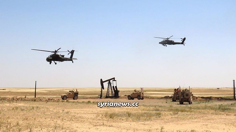 US army helicopter UH-60 Black Hawk in Syria oil thieves
