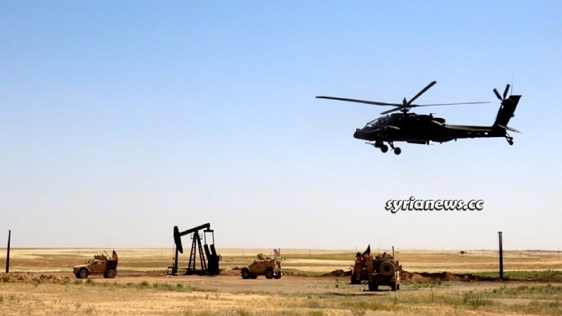 Kurdish SDF terrorists US army helicopter Syria oil