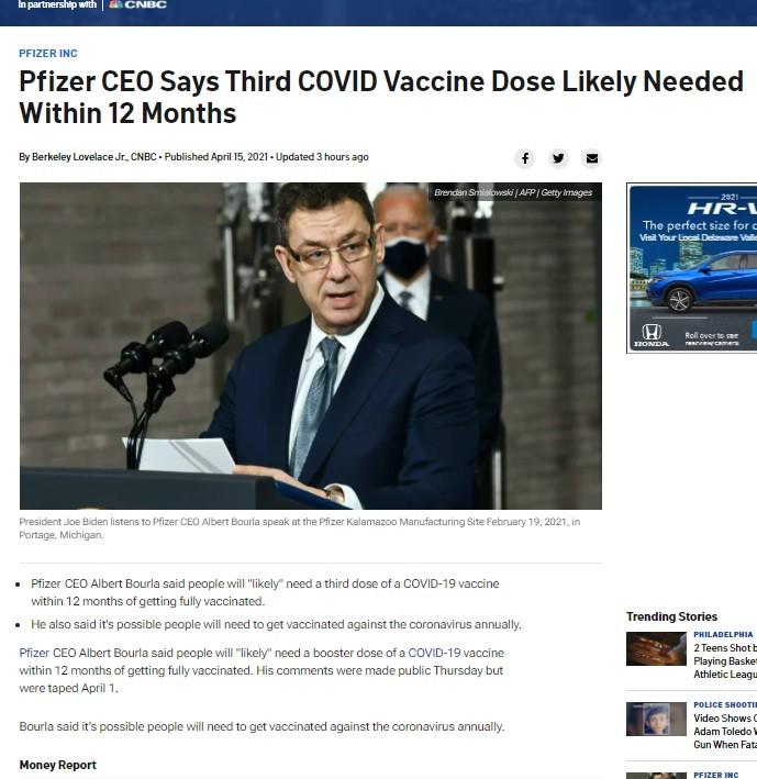 Pfizer CEO hasn't gotten his experimental, so there is no chance of him making the VAERS data.