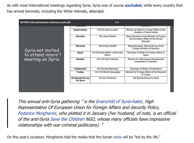Terrorists invited to anti-Syria Brussels Conference on Syria.