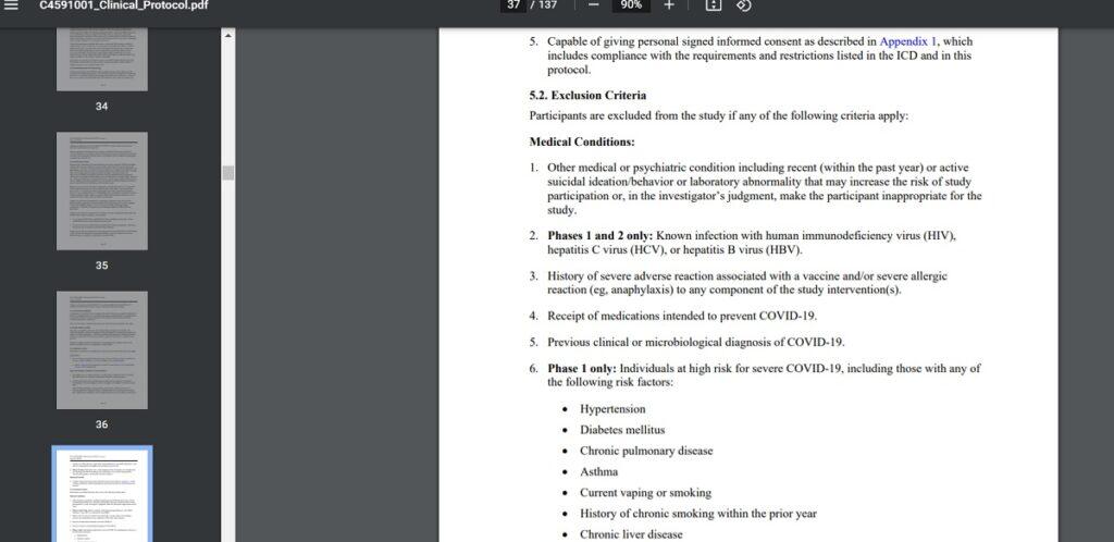 VAERS data suggests exclusions in Pfizer protocol should have been kept.
