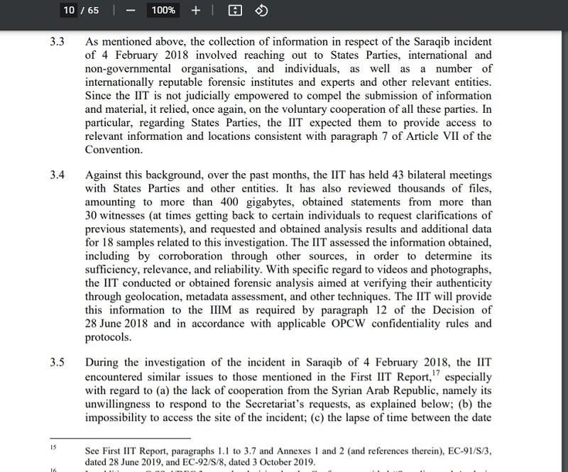 OPCW' IIT useless except for massive bilateral meetings.