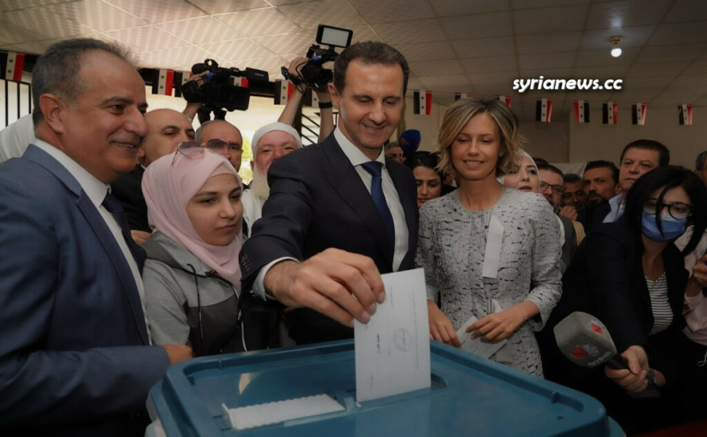 President Bashar Assad and First Lady Asmaa Cast their Votes in Douma