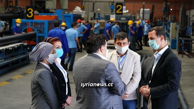 Syria President Assad in Hassia Industrial City - 03 May 2021