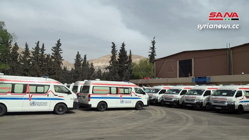Syria receives 40 ambulances from the World Health Organization
