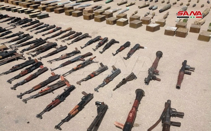 Weapons and munition found in Daraa southern Syria
