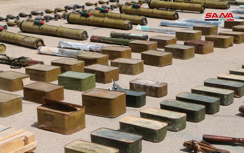 Weapons and munition found in Daraa southern Syria