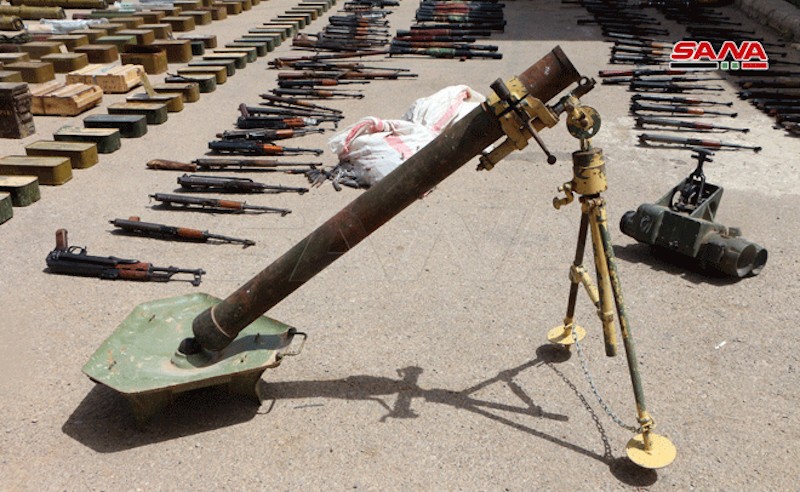Weapons and munition found in Daraa southern Syria