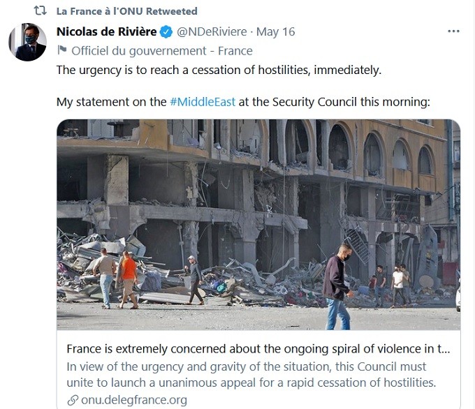 France feigned concern also for Gaza.