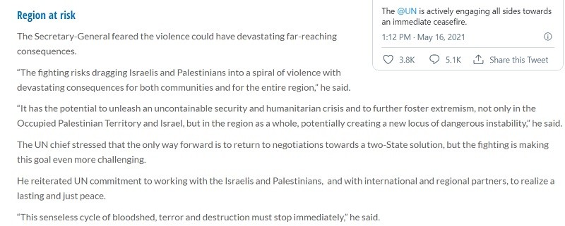Gaza must stop defending itself.