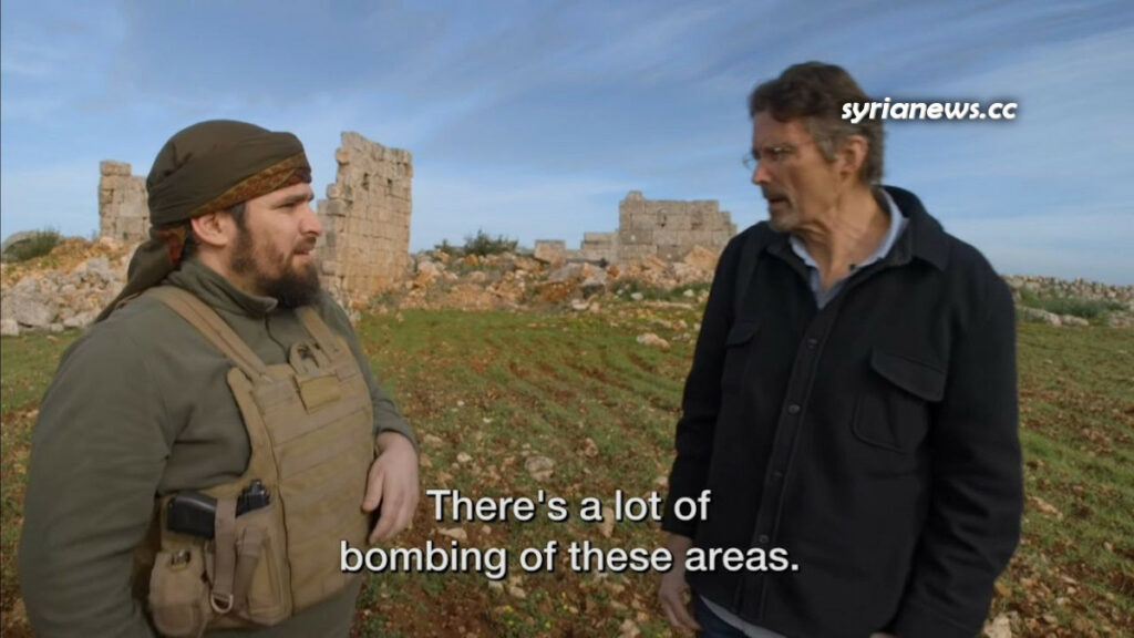 Al Qaeda Commander and Spokesperson Abu Khaled Shami (Jisreen) with Journalist Martin Smith