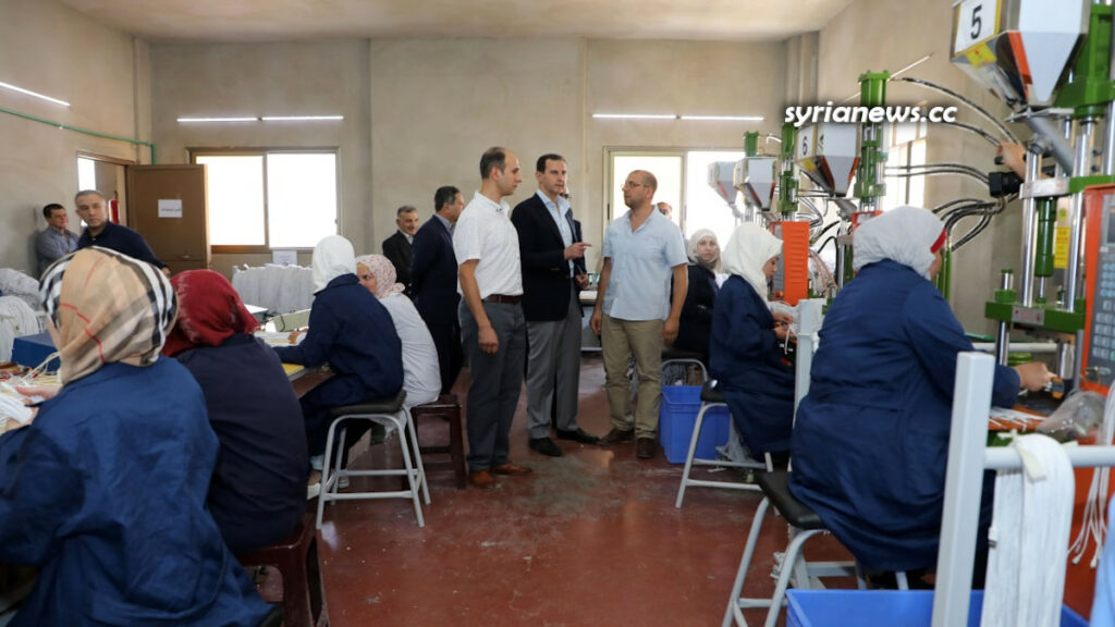 Syrian President Assad visits Adra Industrial City 09 June 2021