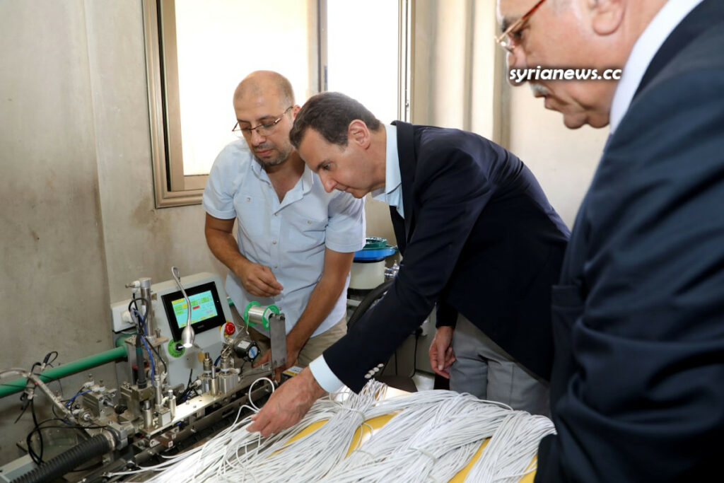 Syrian President Assad visits Adra Industrial City 09 June 2021