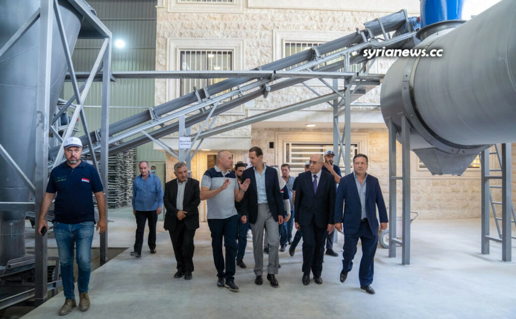 Syrian President Assad visits Adra Industrial City 09 June 2021
