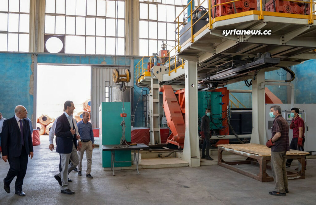 Syrian President Assad visits Adra Industrial City 09 June 2021