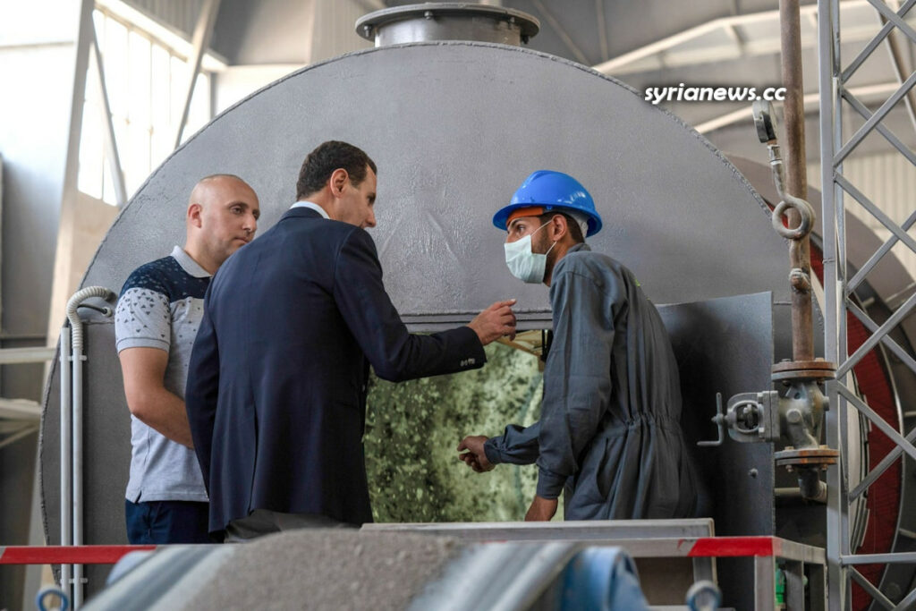 Syrian President Assad visits Adra Industrial City 09 June 2021