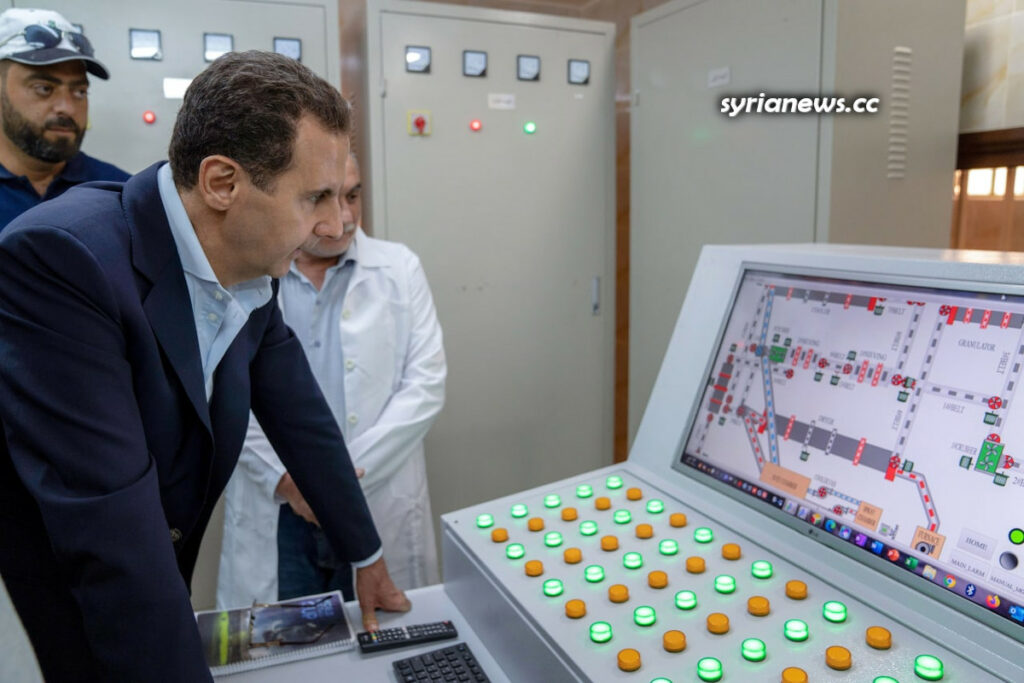 Syrian President Assad visits Adra Industrial City 09 June 2021