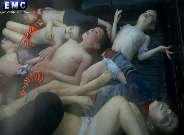 Murdered in snuff porn in false flag chemical attack, desecrated post mortem.