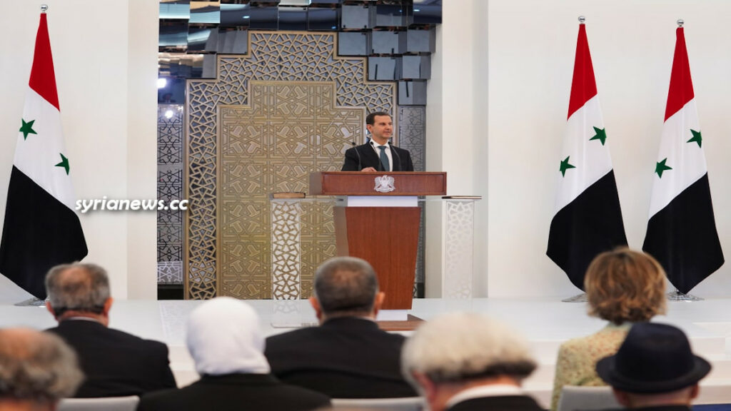 Syrian President Bashar Assad taking the oath
