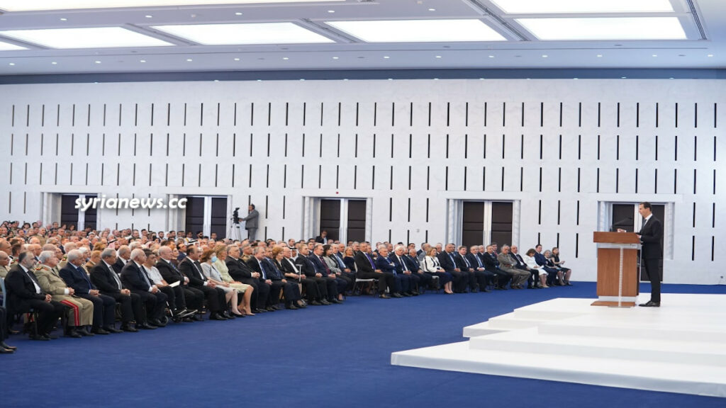 Syrian President Bashar Assad taking the oath