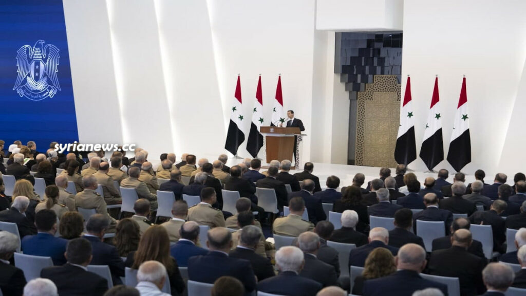 Syrian President Bashar Assad taking the oath