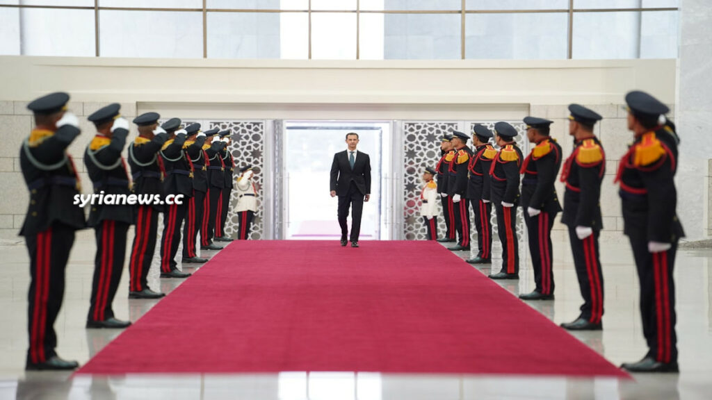 Syrian President Bashar Assad taking the oath