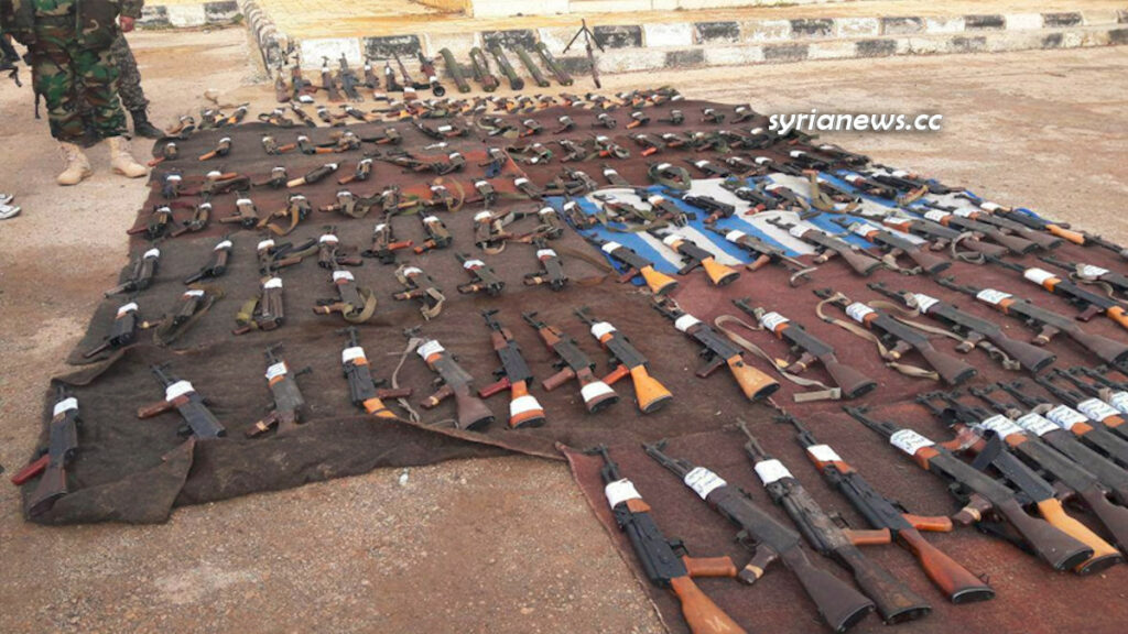 Weapons surrendered to the authorities 25 Jan 2016 Al-Sanamin Daraa Syria