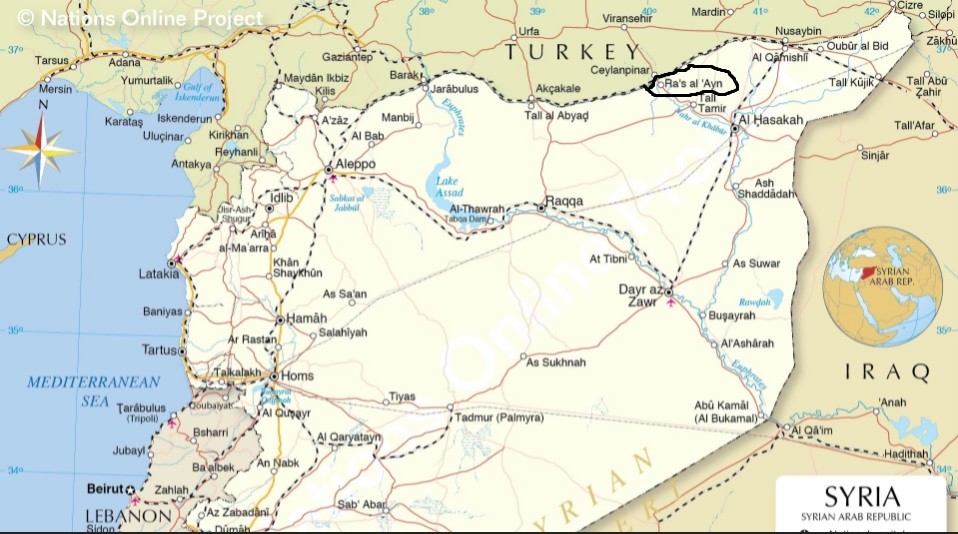 Alouk power and water plant is in Ras al Ayn, Syria.