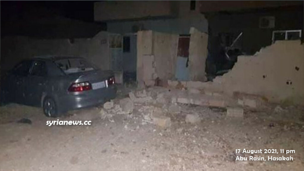 House damaged by Erdogan terrorists shelling Abu Rasin, Hasakah