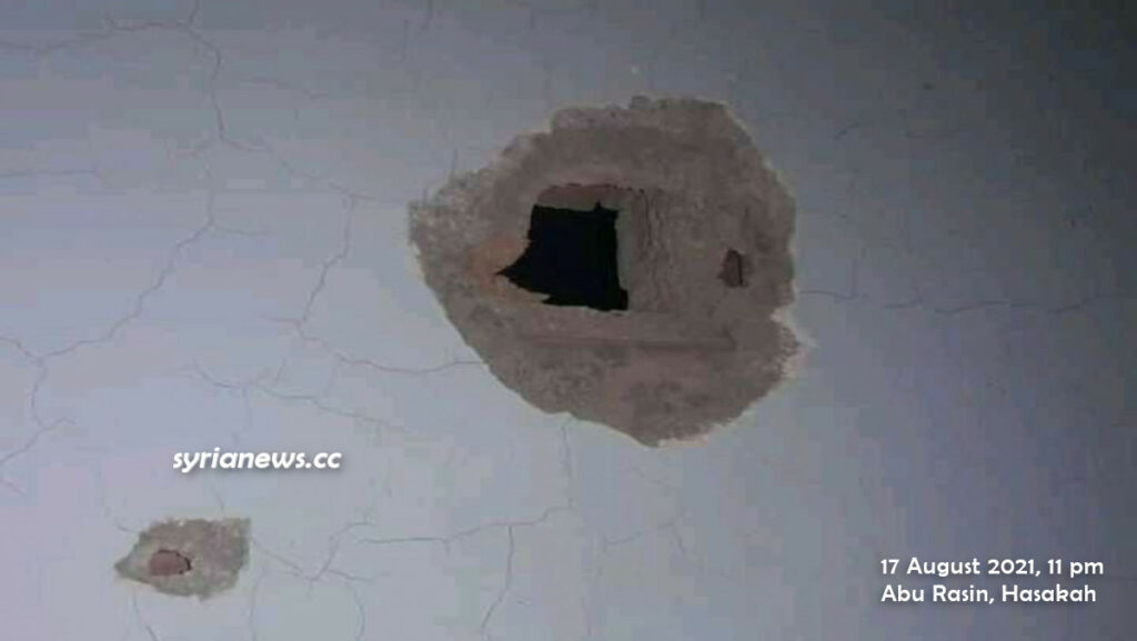 House damaged by Erdogan terrorists shelling Abu Rasin, Hasakah