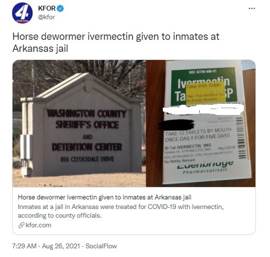 Arkansas misinformation about ivermectin.