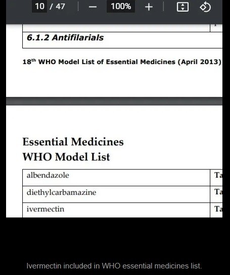Ivermectin is among WHO's most essential medications list.