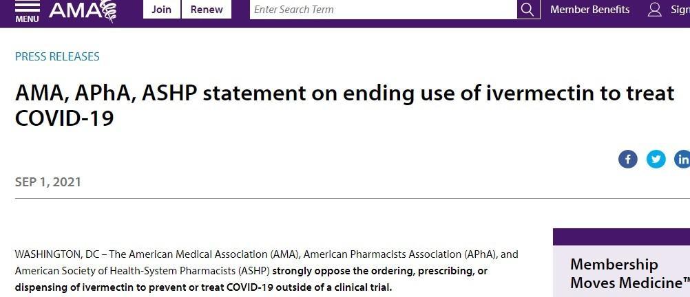 Three lobbying gangs funded by Merck issued a joint statement condemning the use of the wonder drug ivermectin, for treatment of C19