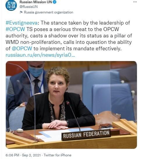 Russia's Dep. Amb. addressed the fraud of the OPCW findings to the UNSC