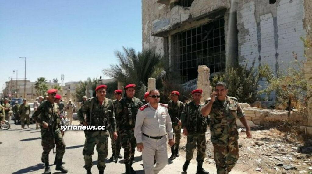 Syrian Arab Army units accompany Law enforcement units deployed in Daraa Balad